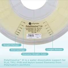 Polymaker PolyDissolve™ S1 (PVA) 1.75mm 750G/ROLL - Natural Colour