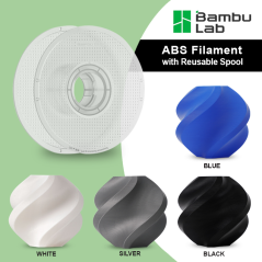 Bambu Lab ABS - 1.75mm, 1kg, 10 Colors (with Reusable Spool)