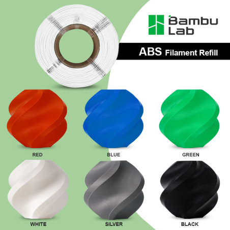 Bambu Lab ABS - 1.75mm, 1kg - 10 Colors - (Refill - No Spool)