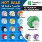 Bambu Lab Filament PLA Matte with Reusable Spool - 10 Rolls Bundle with Free Shipping