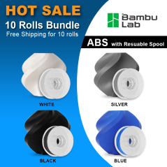 Bambu Lab ABS Filament – Durable, Heat-Resistant 3D Printing Material (10 Rolls)