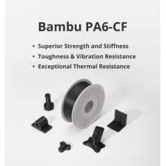 Bambu Lab Filament PA6-CF - 1.75mm, 500g - Black - (with Reusable Spool)