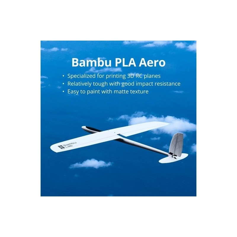 Bambu Lab Filament PLA Aero - 1.75mm, 1kg - White (with Reusable Spool)