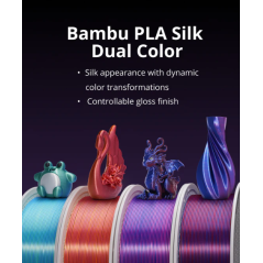 Bambu Lab Filament PLA Silk Dual Color - 1.75mm, 1kg - 5 Colors - (with Reusable Spool)