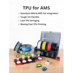 Bambu Lab Filament- TPU for AMS - 1.75mm, 1kg - 7 Colors - (with Reusable Spool)