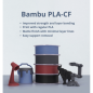 Bambu Lab Filament PLA-CF - 1.75mm, 1kg - Black - (Refill - No Spool)