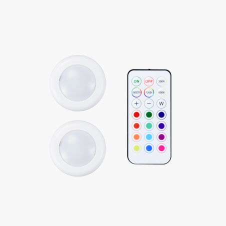 Bambu Lab Remote Controlled 16-color RGBW Puck Lights, 2pcs