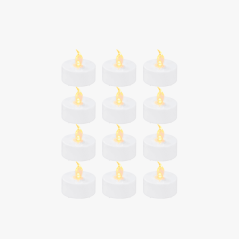 Bambu Lab D37.2x36.6mm LED Flame Tea Light Candle Set Set Warm Yellow (12pcs) B-KC008