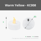 Bambu Lab D37.2x36.6mm LED Flame Tea Light Candle Set Set Warm Yellow (12pcs) B-KC008
