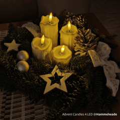 Bambu Lab D37.2x36.6mm LED Flame Tea Light Candle Set Set Warm Yellow (12pcs) B-KC008