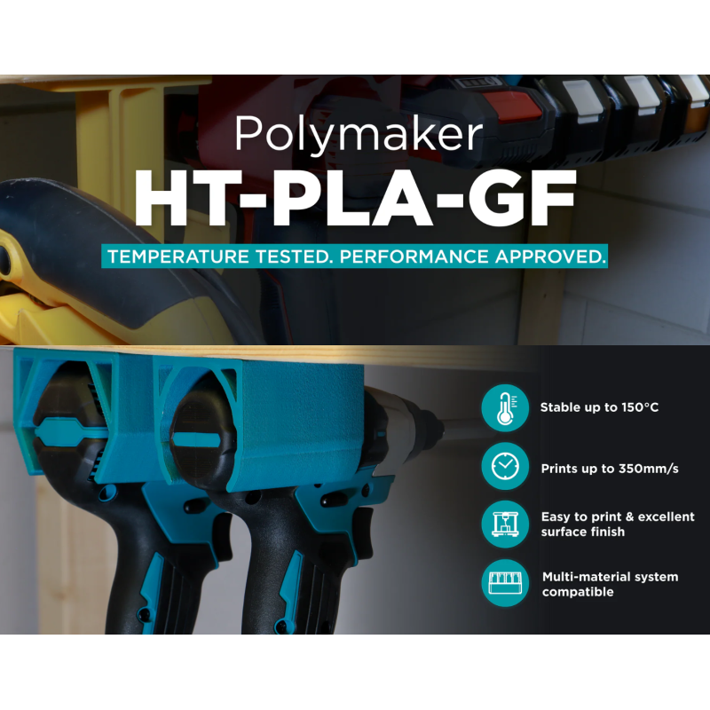 Polymaker™ HT-PLA-GF  High-Temperature Glass Fiber Reinforced PLA Filament 1kg/roll - 1.75mm