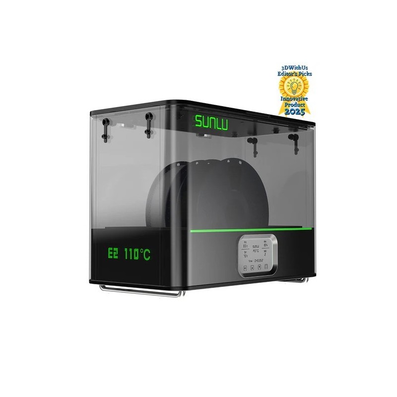 SUNLU FilaDryer E2 – Professional Filament Drying & Annealing up to 110℃, Designed for Engineering-Grade 3D Printing Filaments