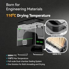 SUNLU FilaDryer E2 – Professional Filament Drying & Annealing up to 110℃, Designed for Engineering-Grade 3D Printing Filaments