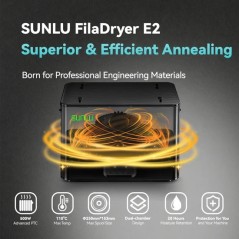 SUNLU FilaDryer E2 – Professional Filament Drying & Annealing up to 110℃, Designed for Engineering-Grade 3D Printing Filaments