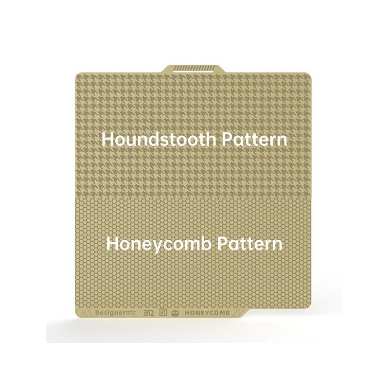 BIQU Panda Build Plate – Designer Series Dual-Textured (Honeycomb × Houndstooth) – 257×257mm