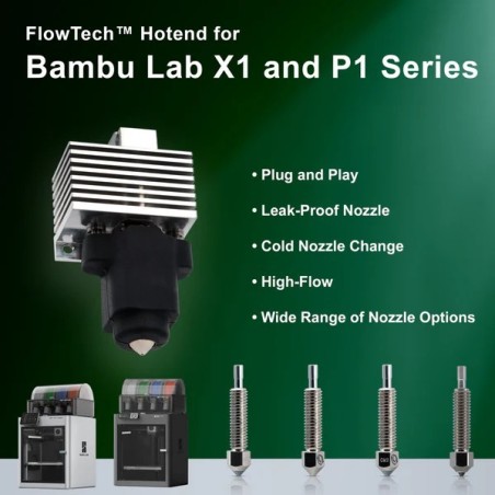 Micro Swiss FlowTech™ CM2™ CHT Hotend - Hardened Tip - High Flow for Bambu lab X1/X1C
