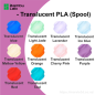 Bambu Lab Filament PLA Translucent 1KG –1.75mm– With Spool (10 Colors Available)