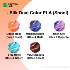 Bambu Lab Filament PLA Silk Dual Color - 1.75mm, 1kg - 5 Colors - (with Reusable Spool)