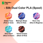 Bambu Lab Filament PLA Silk Dual Color - 1.75mm, 1kg - 5 Colors - (with Reusable Spool)