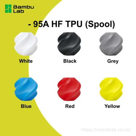 Bambu Lab Filament TPU 95A HF - 1.75mm - 1kg - 6 Colors - with Reusable Spool
