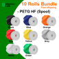Bambu Lab PETG HF - with Reusable Spool - 10 Rolls Bundle - Free Shipping