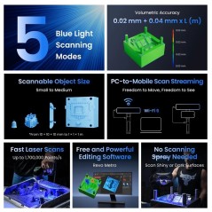 Revopoint MetroY Pro: Wireless Blue Laser 3D Scanners for Small to Medium Workpieces