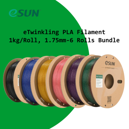 eSUN eTwinkling PLA Filament - 1kg/Roll, 1.75mm-6 Rolls Bundle