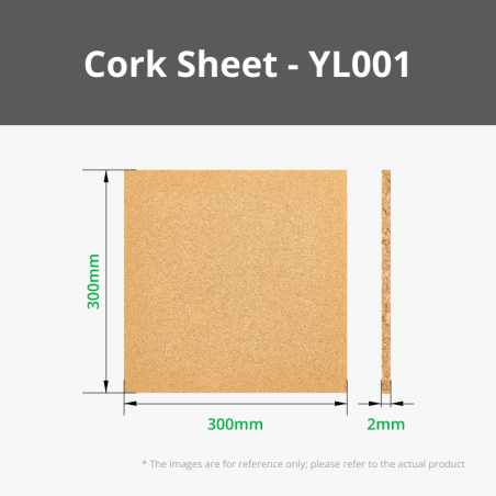 2mm Cork Sheet (4pcs) for Laser Cutting & Engraving [B-YL001]