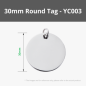 Round Stainless Steel Tag 30MM (5pcs) for Laser Engraving [B-YC003]