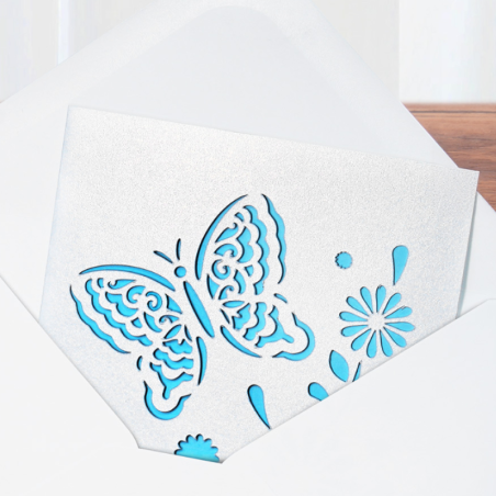 Pearlescent White Greeting Card Set (2pcs) for Blade Cutting [B-YE004]