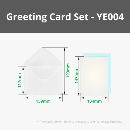 Pearlescent White Greeting Card Set (2pcs) for Blade Cutting [B-YE004]