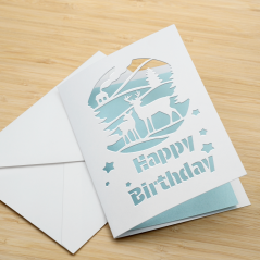Pearlescent White Greeting Card Set (2pcs) for Blade Cutting [B-YE004]