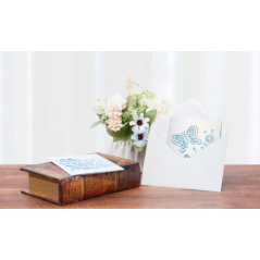 Pearlescent White Greeting Card Set (2pcs) for Blade Cutting [B-YE004]