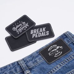 PU Iron-on Patch - Black to Silver (10pcs) for Laser Engraving [B-YD005]