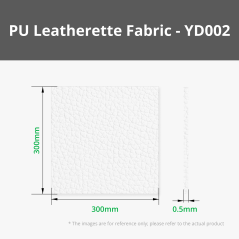 Pebbled PU Leatherette Fabric White (5pcs) for Laser Cutting & Engraving, Blade Cutting [B-YD002]