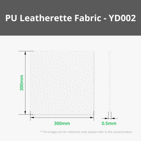 Pebbled PU Leatherette Fabric White (5pcs) for Laser Cutting & Engraving, Blade Cutting [B-YD002]