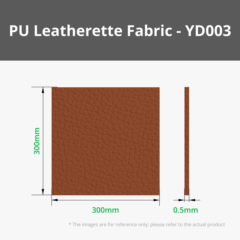Pebbled PU Leatherette Fabric Brown (5pcs) for Laser Cutting & Engraving, Blade Cutting [B-YD003]
