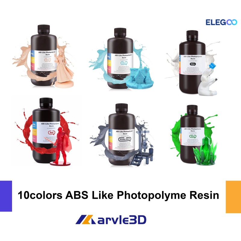 ELEGOO 1000G/BOTTLE Muti-colors ABS-like LCD UV-CURING PHOTOPOLYMER RAPID RESIN FOR 3D PRINTERS