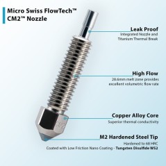 Micro Swiss CM2™ Nozzle - for FlowTech™ Hotend (0.4mm/0.6mm/0.8mm)